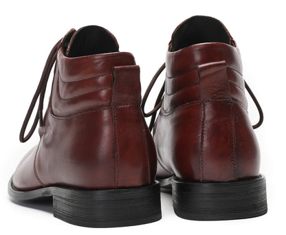 Mens Genuine Leather Dress Casual Ankle Oxfords Boots