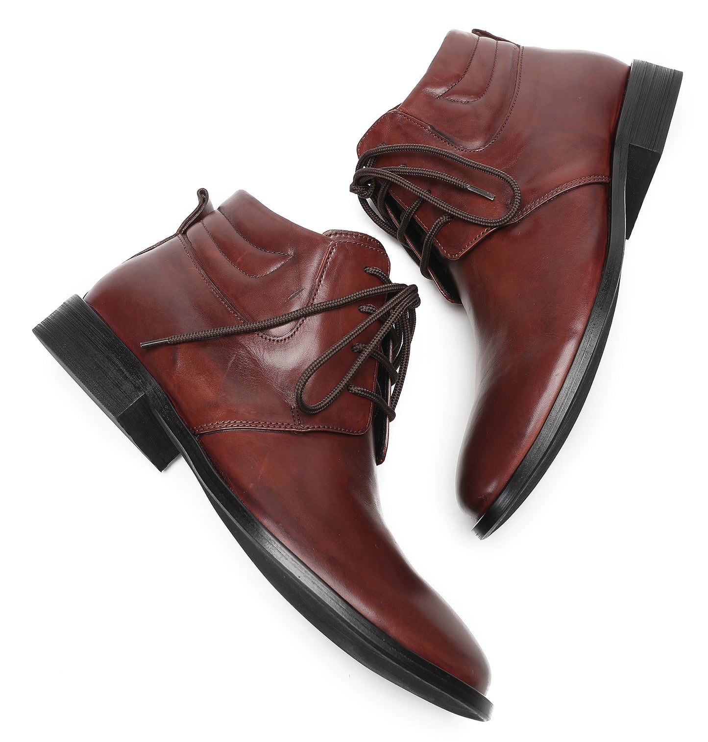 Mens Genuine Leather Dress Casual Ankle Oxfords Boots