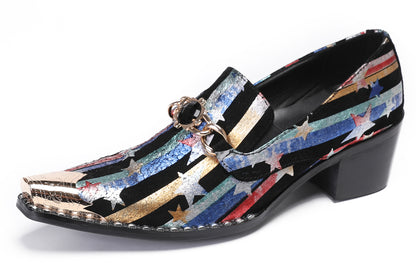 Mens Disco Party Dress Casual Slip On Western Loafers