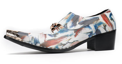 Mens Colorful Art Print Unique Artistic Design Western Loafers