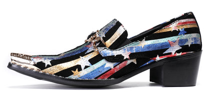 Mens Disco Party Dress Casual Slip On Western Loafers