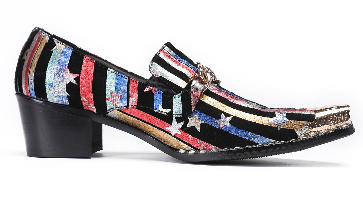Mens Disco Party Dress Casual Slip On Western Loafers