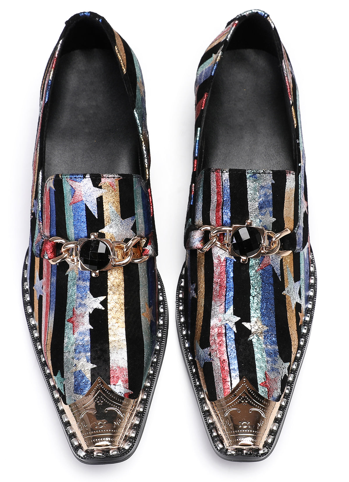 Mens Disco Party Dress Casual Slip On Western Loafers