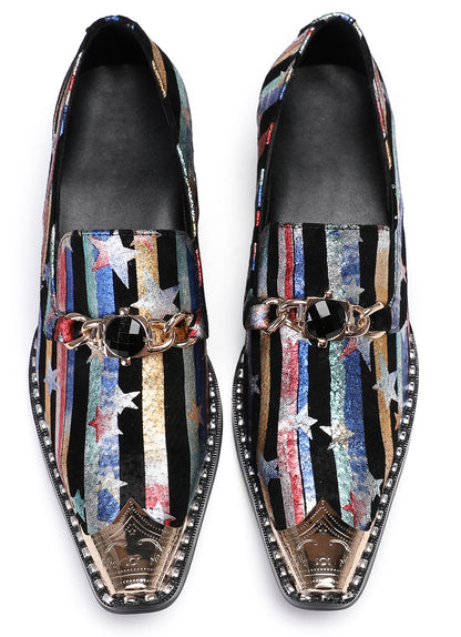 Mens Disco Party Dress Casual Slip On Western Loafers