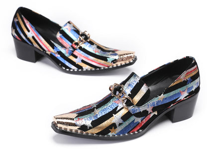 Mens Disco Party Dress Casual Slip On Western Loafers