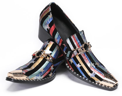 Mens Disco Party Dress Casual Slip On Western Loafers