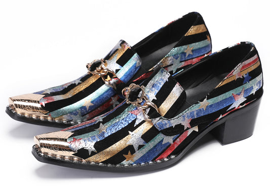 Mens Disco Party Dress Casual Slip On Western Loafers