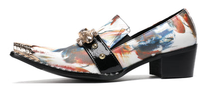 Mens Colorful Art Print Unique Artistic Design Western Loafers