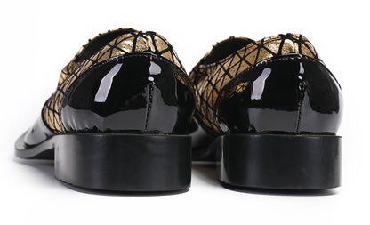Mens Slip On Disco Two Tone Plaid Western Loafers