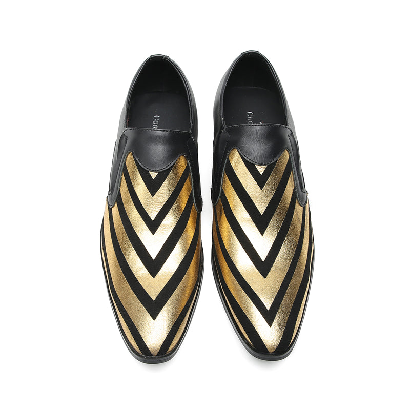 Mens Pointed Toe Genuine Leather Slip On Penny Loafers