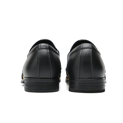 Mens Pointed Toe Genuine Leather Slip On Penny Loafers