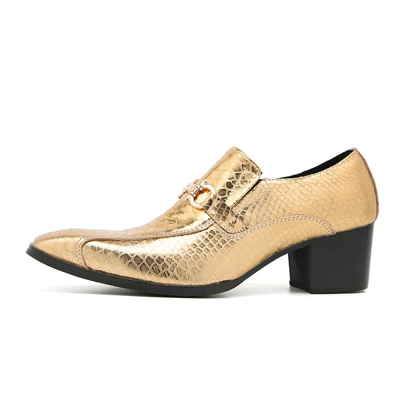 Mens Plain Toe Genuine Leather Horsebit Pump Loafers