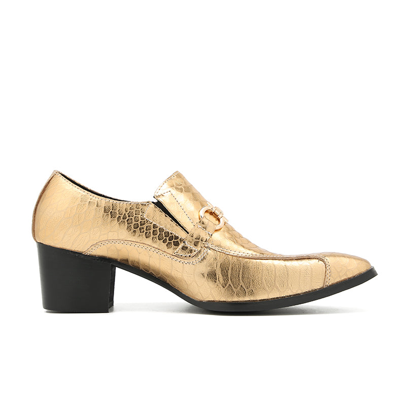 Mens Plain Toe Genuine Leather Horsebit Pump Loafers