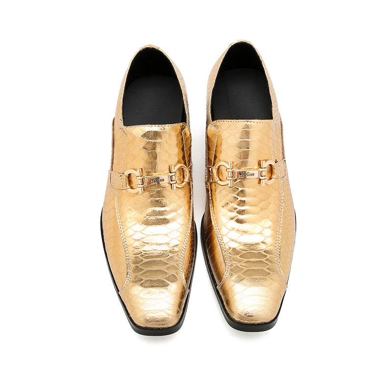 Mens Plain Toe Genuine Leather Horsebit Pump Loafers
