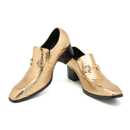 Mens Plain Toe Genuine Leather Horsebit Pump Loafers