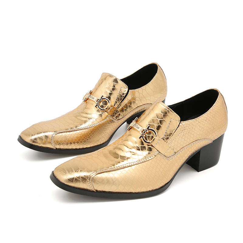 Mens Plain Toe Genuine Leather Horsebit Pump Loafers