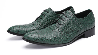 Mens Exotic Crocodile Pattern Dress Casual Oxfords