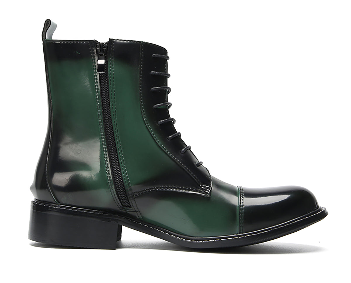 Mens Patent Leather Casual Dress Western Oxfords Boots