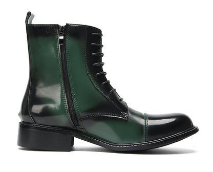 Mens Patent Leather Casual Dress Western Oxfords Boots