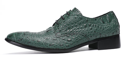 Mens Exotic Crocodile Pattern Dress Casual Oxfords