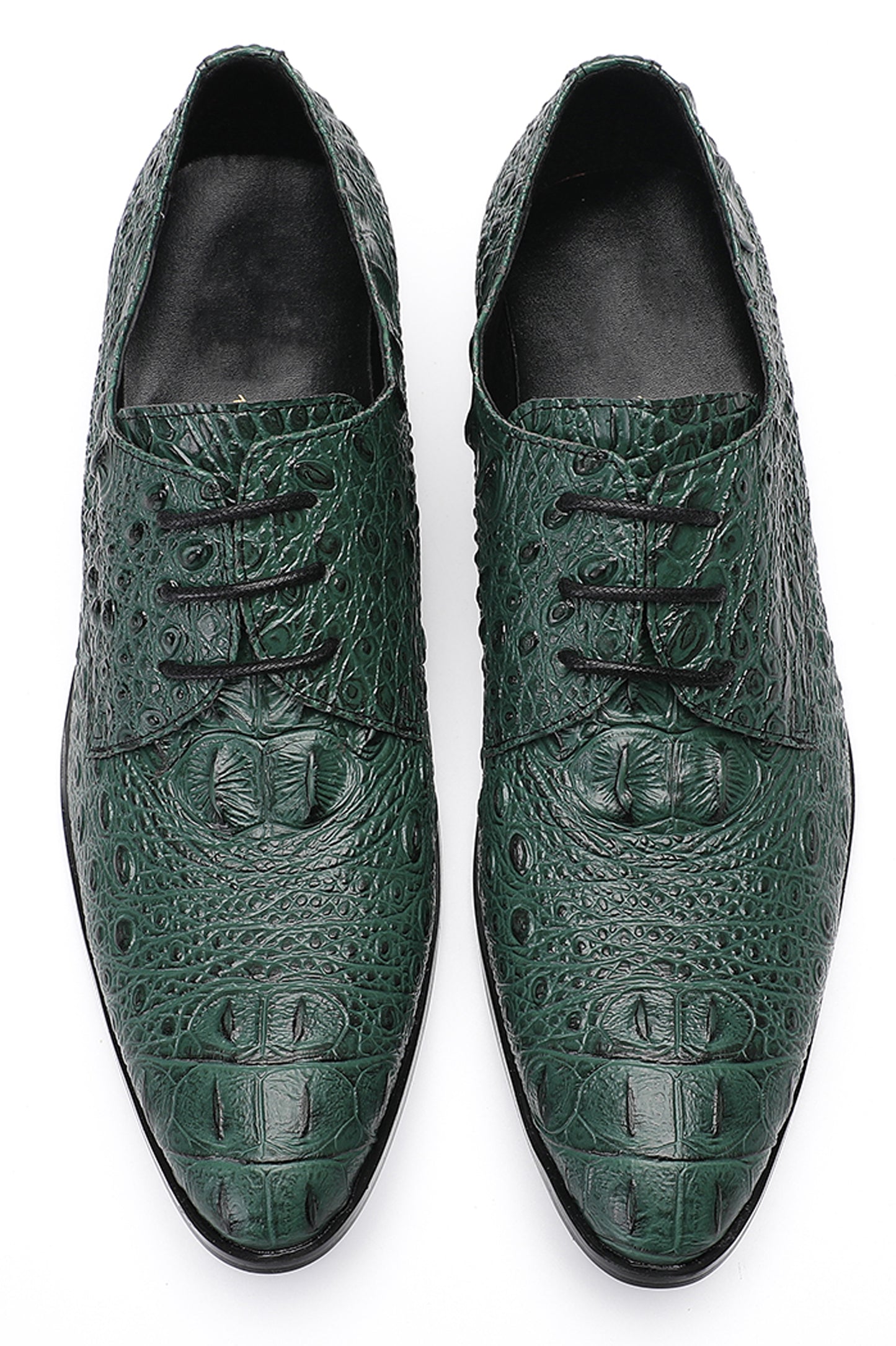 Mens Exotic Crocodile Pattern Dress Casual Oxfords
