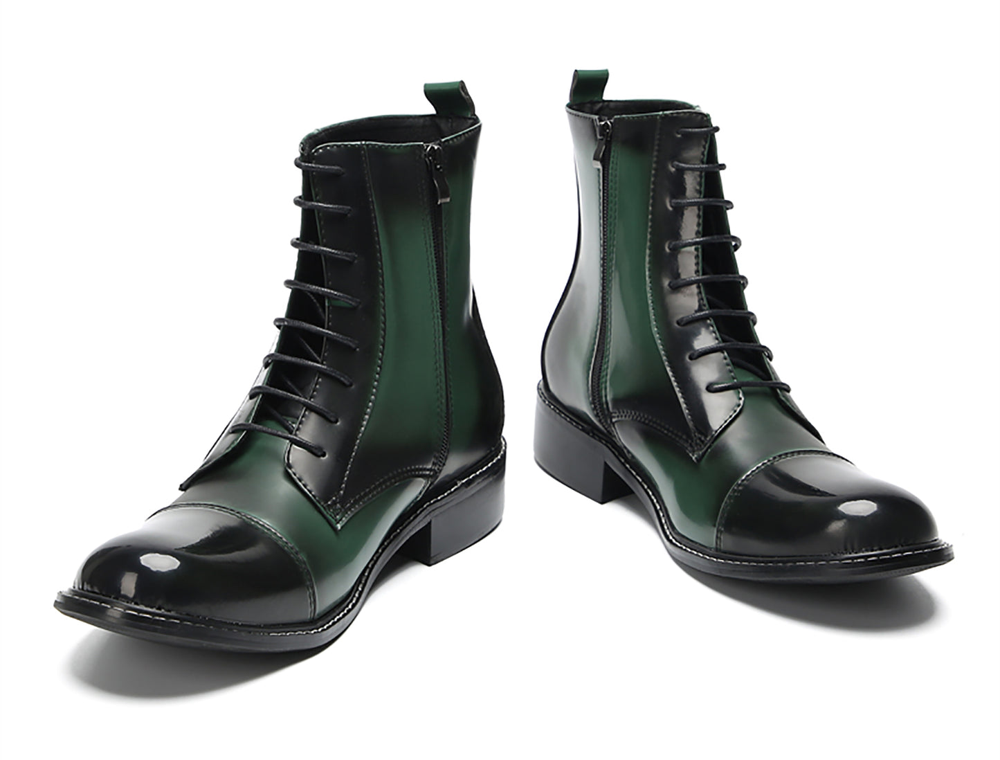 Mens Patent Leather Casual Dress Western Oxfords Boots