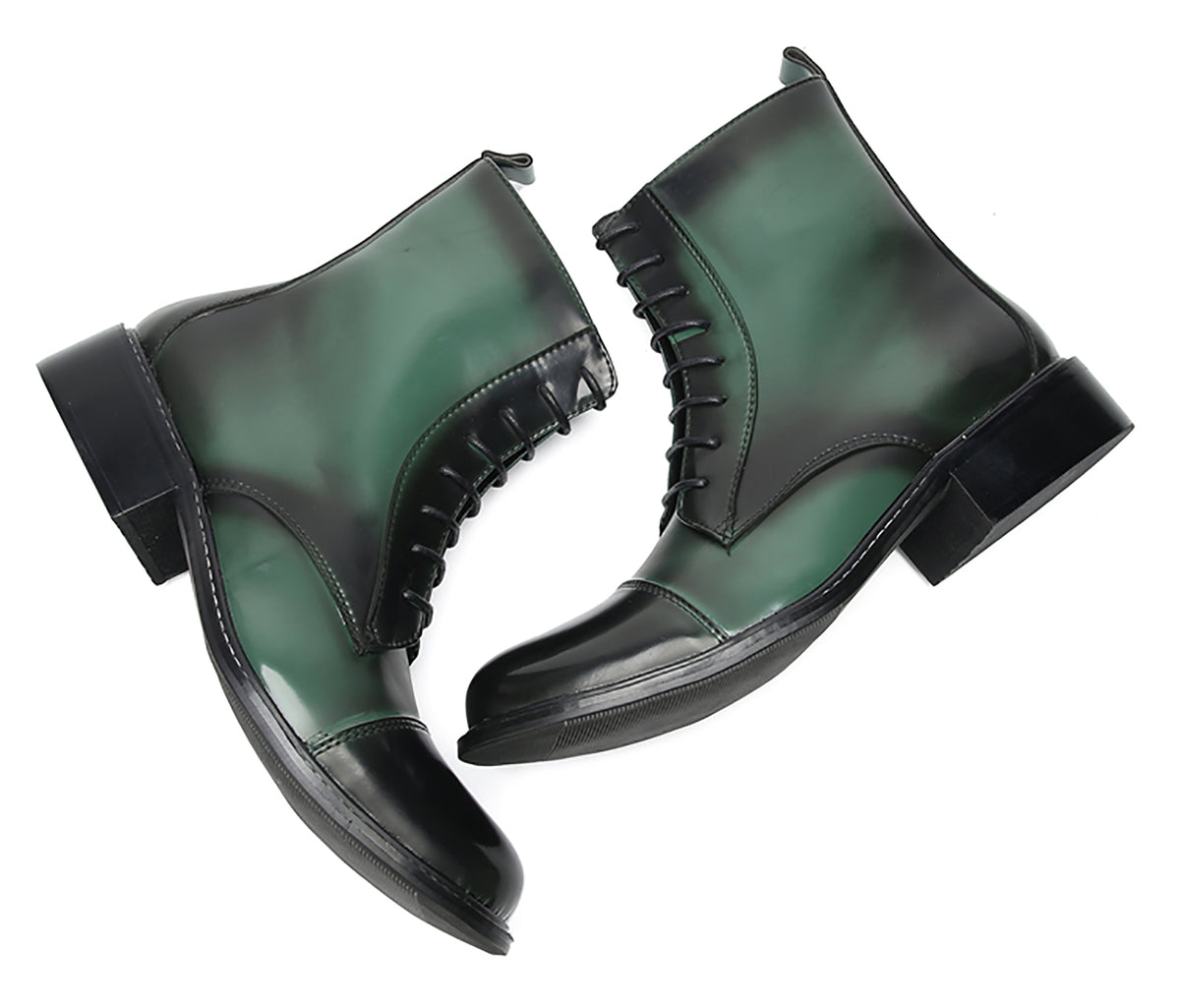 Mens Patent Leather Casual Dress Western Oxfords Boots