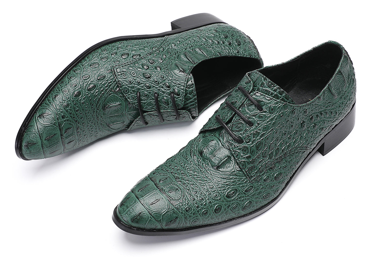 Mens Exotic Crocodile Pattern Dress Casual Oxfords