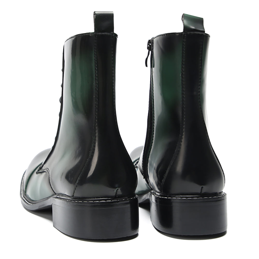 Mens Patent Leather Casual Dress Western Oxfords Boots