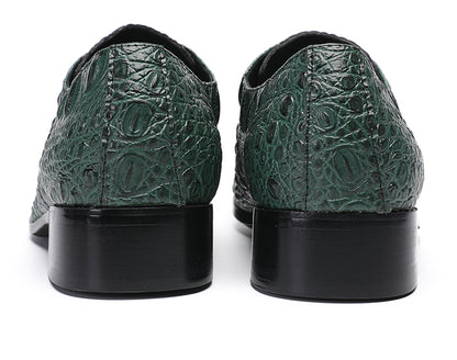 Mens Exotic Crocodile Pattern Dress Casual Oxfords