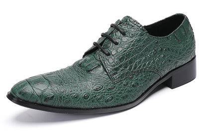 Mens Exotic Crocodile Pattern Dress Casual Oxfords
