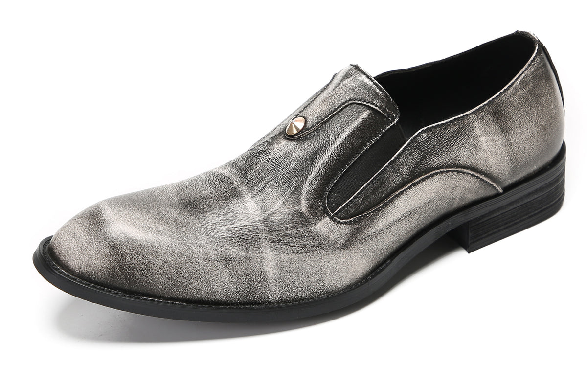 Mens Slip On Shoes Leather Casual Dress Loafers