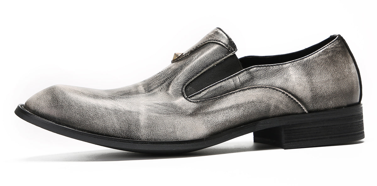 Mens Slip On Shoes Leather Casual Dress Loafers