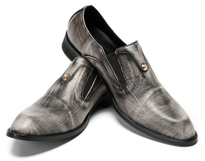 Mens Slip On Shoes Leather Casual Dress Loafers