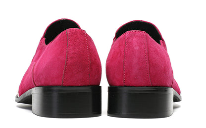 Mens Top-Grain Leather Floral Embroidery Casual Western Loafers