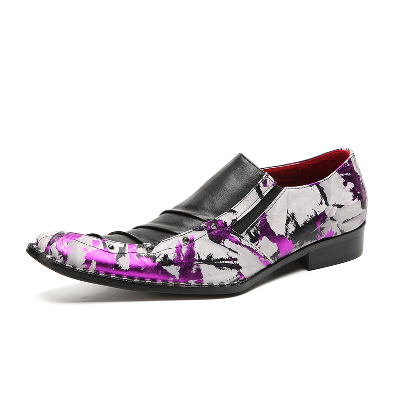 Mens Casual Novelty Plain Toe Genuine Leather Slip On Penny Loafers