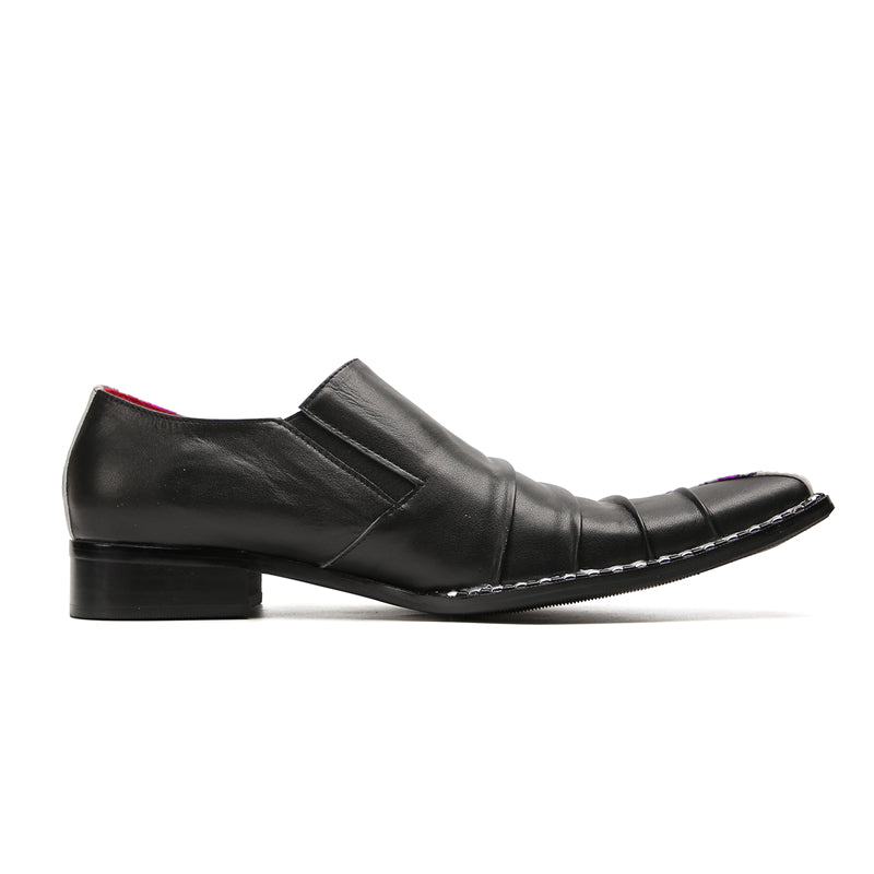 Mens Casual Novelty Plain Toe Genuine Leather Slip On Penny Loafers
