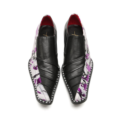 Mens Casual Novelty Plain Toe Genuine Leather Slip On Penny Loafers
