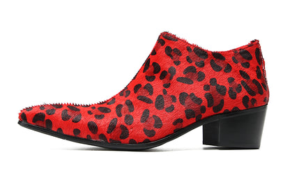 Mens Silp On Casual Dress Party Suede Pointed Toe Heel Pumps Loafers