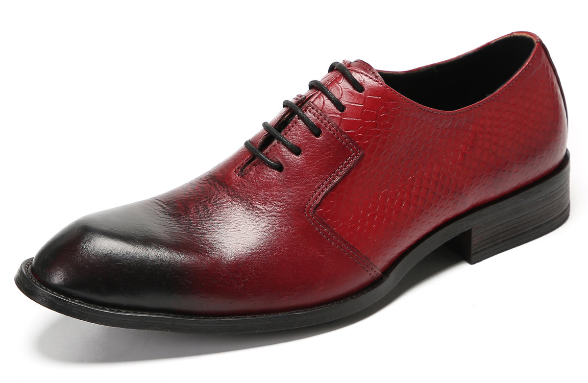 Mens Dress Prom Crocodile Printed Tuxedo Oxfords