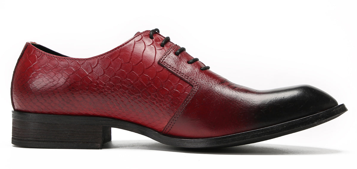 Mens Dress Prom Crocodile Printed Tuxedo Oxfords