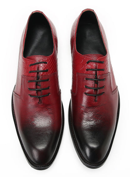 Mens Dress Prom Crocodile Printed Tuxedo Oxfords