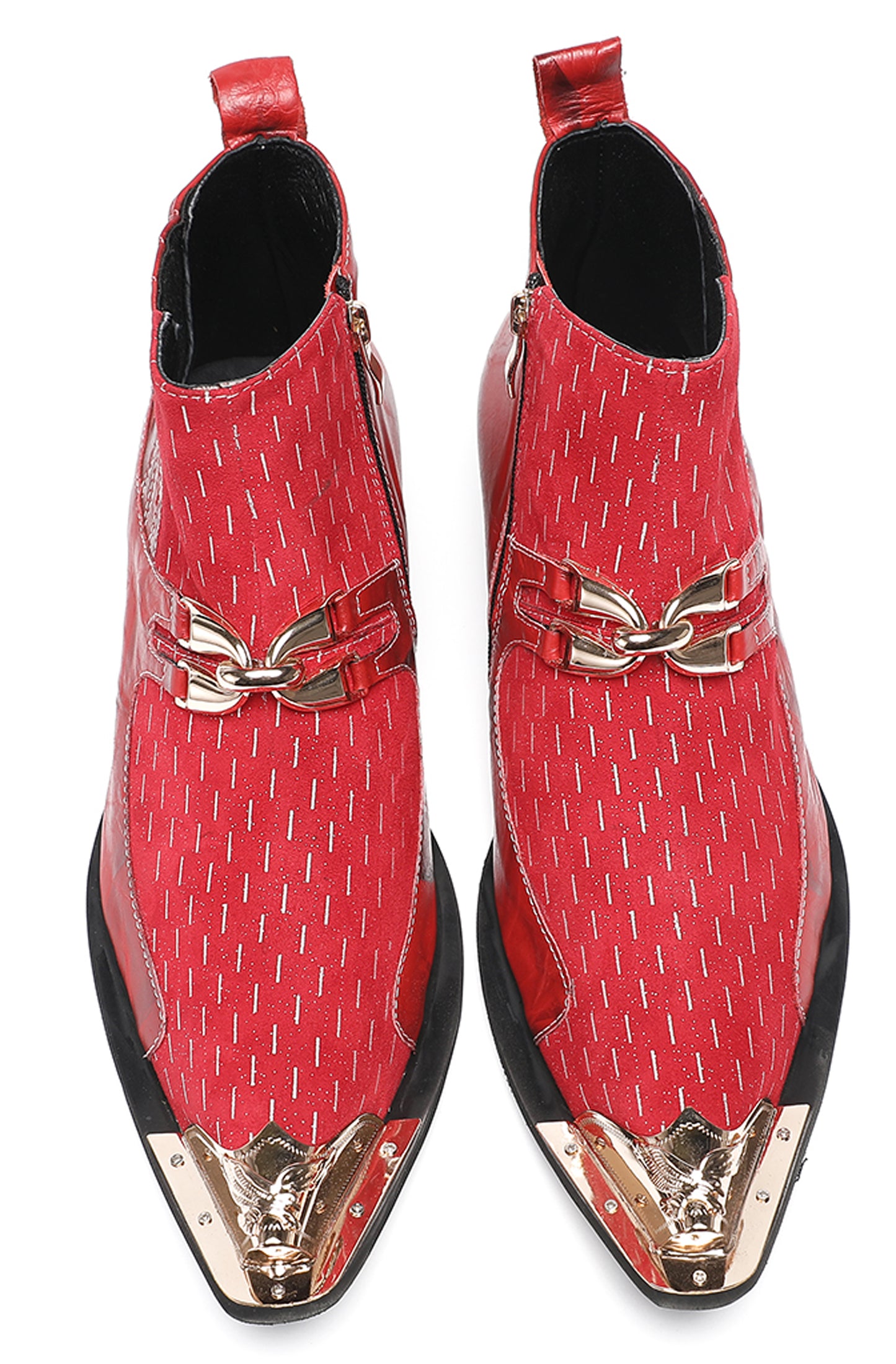 Mens Top-Grain Leather Party Dress Ankle Cowboy Western Boots