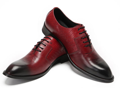 Mens Dress Prom Crocodile Printed Tuxedo Oxfords