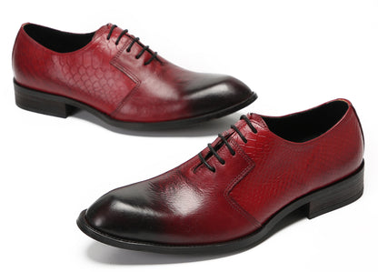 Mens Dress Prom Crocodile Printed Tuxedo Oxfords
