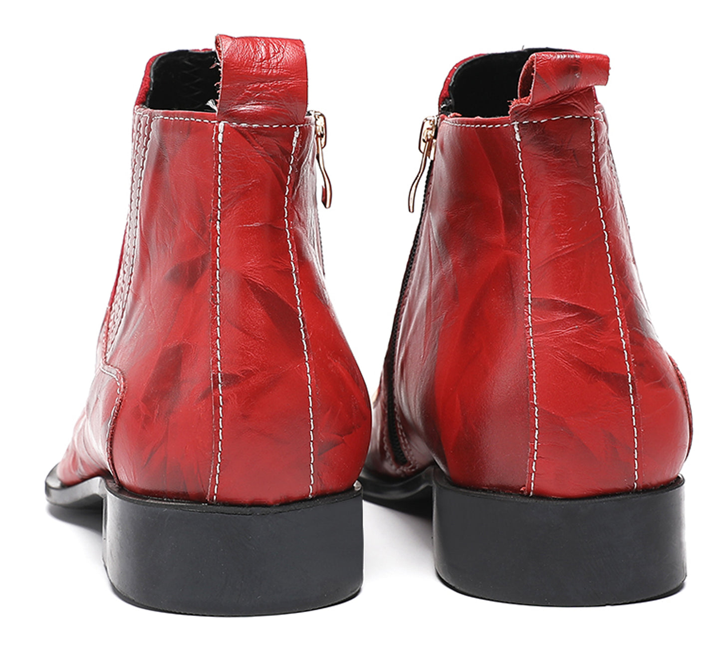 Mens Top-Grain Leather Party Dress Ankle Cowboy Western Boots
