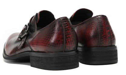 Mens Fashion Dress Casual Monk Strap Slip On Tuxedo Loafers