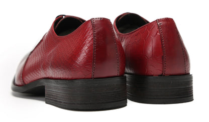 Mens Dress Prom Crocodile Printed Tuxedo Oxfords