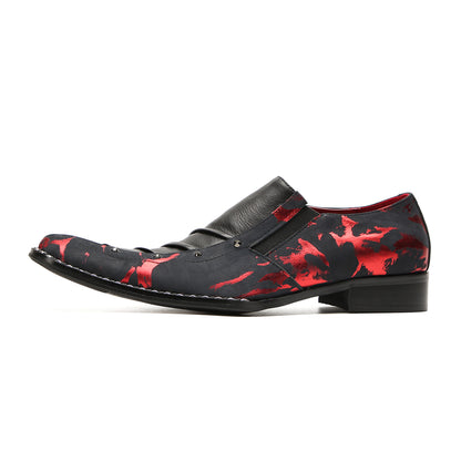 Mens Casual Novelty Plain Toe Genuine Leather Slip On Penny Loafers