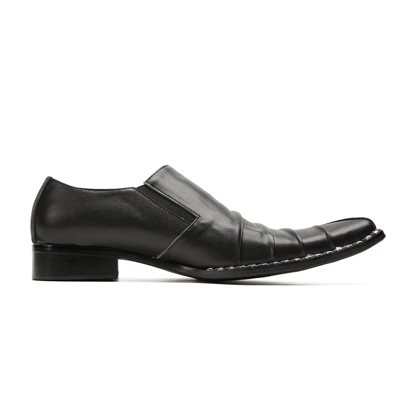 Mens Casual Novelty Plain Toe Genuine Leather Slip On Penny Loafers